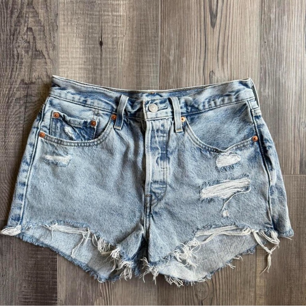 Levis 501 Distressed Denim Shorts